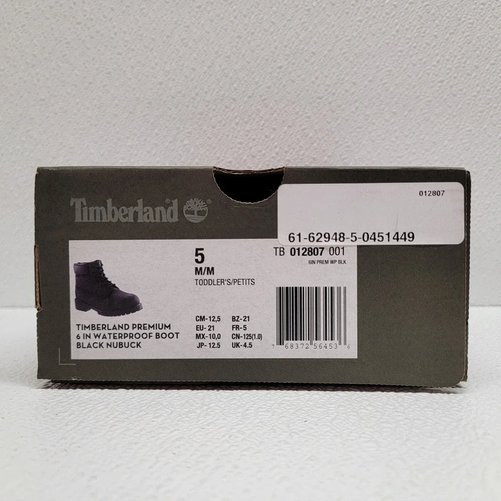 Timberland Toddler Waterproof Size 5 Black Boots 6